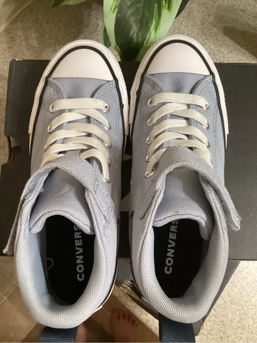 Converse Light Blue High Top Sneakers with White Accents